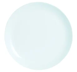 LUMINARC Assiette coupe plate rond blanc verre opal Ø 19 cm Diwali Best