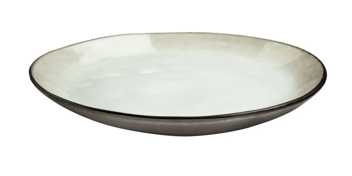 Assiette coupe plate rond blanc grès émaillé Ø 20,5 cm Shadow - MEDARD DE NOBLAT Sale