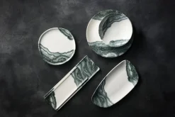 Assiette coupe plate rond Black porcelaine vitrifiée Ø 21,7 cm Tide - CHURCHILL New