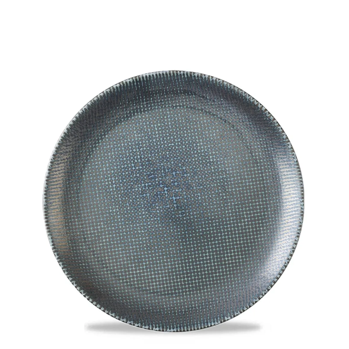 Assiette coupe plate rond bleu porcelaine vitrifiée Ø 16,5 cm Astro - CHURCHILL Discount