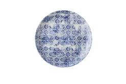 Assiette coupe plate rond bleu porcelaine vitrifiée Ø 16,5 cm Porto - DUDSON Online