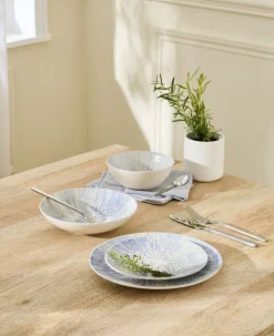 Assiette coupe plate rond bleu porcelaine Ø 20 cm Coral - ESSENTIALS COLLECTION Clearance