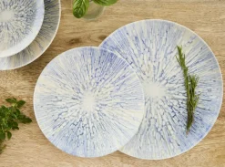 Assiette coupe plate rond bleu porcelaine Ø 20 cm Coral - ESSENTIALS COLLECTION Clearance