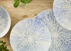 Assiette coupe plate rond bleu porcelaine Ø 20 cm Coral - ESSENTIALS COLLECTION Clearance