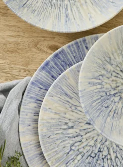 Assiette coupe plate rond bleu porcelaine Ø 26 cm Coral - ESSENTIALS COLLECTION