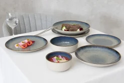 ACCOLADE Assiette coupe plate rond bleu foncé porcelaine Ø 27 cm Seablue Discount