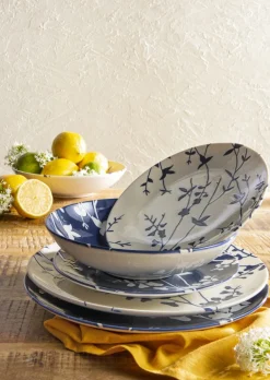 Assiette coupe plate rond bleu porcelaine Ø 26 cm Flora - ESSENTIALS COLLECTION Best
