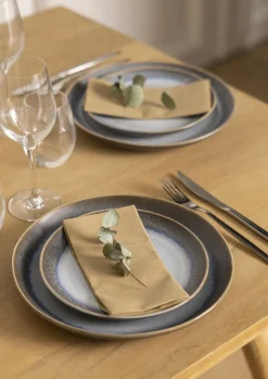 Assiette coupe plate rond bleu glacier grès émaillé Ø 27 cm Snow - PRO.MUNDI Clearance
