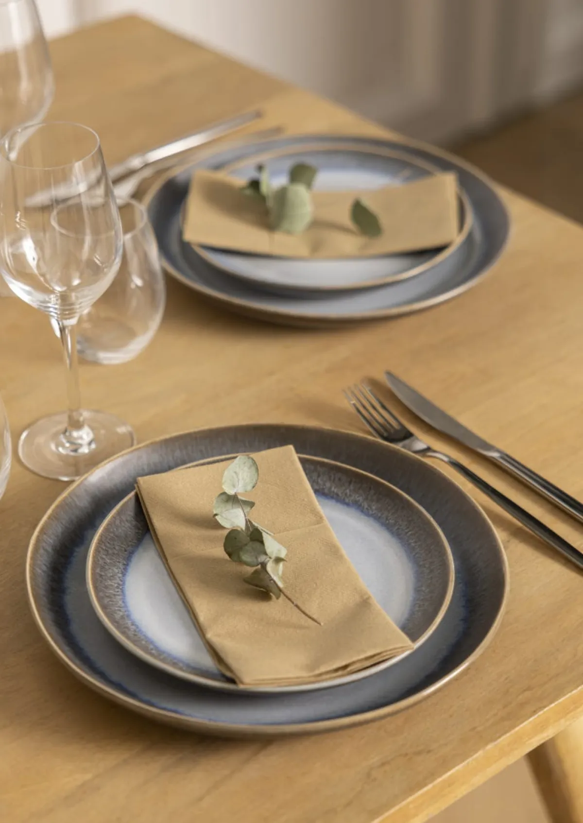 Assiette coupe plate rond bleu glacier grès émaillé Ø 27 cm Snow - PRO.MUNDI Clearance