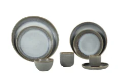 Assiette coupe plate rond bleu glacier grès émaillé Ø 27 cm Snow - PRO.MUNDI Clearance