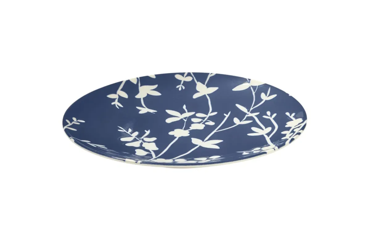 Assiette coupe plate rond bleu porcelaine Ø 20 cm Flora - ESSENTIALS COLLECTION Outlet