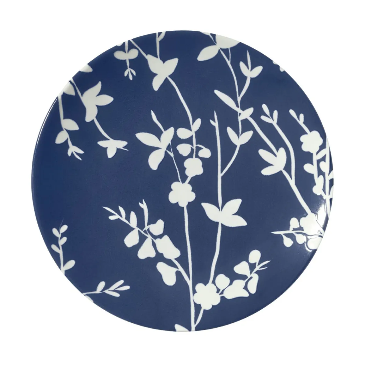 Assiette coupe plate rond bleu porcelaine Ø 20 cm Flora - ESSENTIALS COLLECTION Outlet