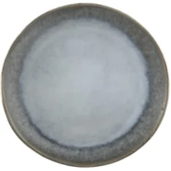 PRO.MUNDI Assiette coupe plate rond bleu glacier grès émaillé Ø 21 cm Snow Hot
