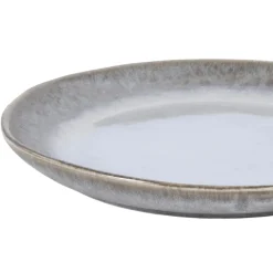 PRO.MUNDI Assiette coupe plate rond bleu glacier grès émaillé Ø 21 cm Snow Hot
