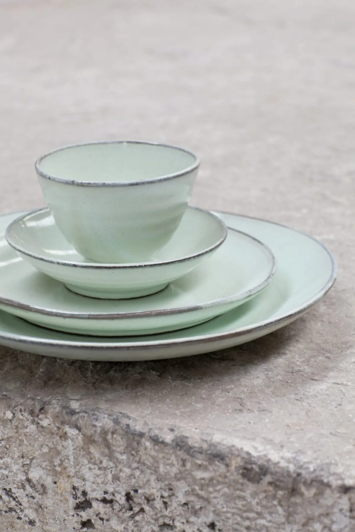 Assiette coupe plate rond bleu terre cuite Ø 22 cm Aqua - SERAX Clearance
