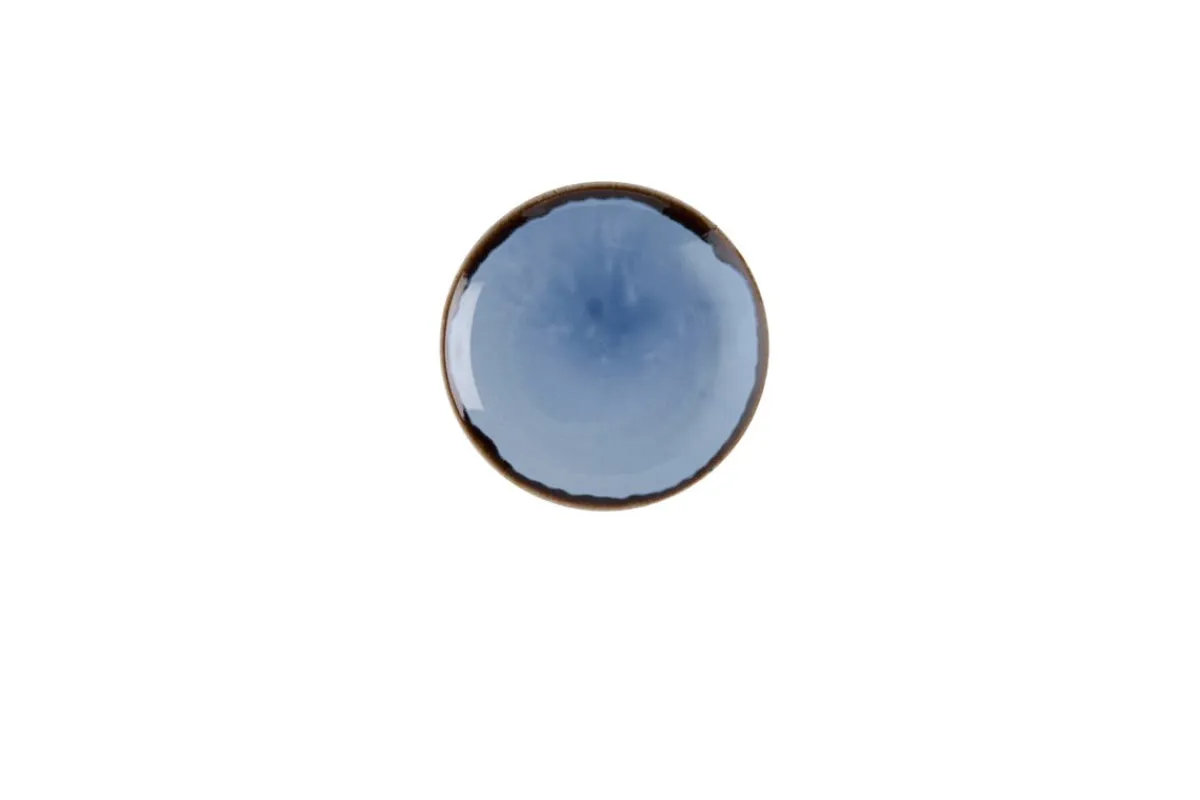 Assiette coupe plate rond bleu indigo porcelaine vitrifiée Ø 16 cm Harvest - DUDSON Best