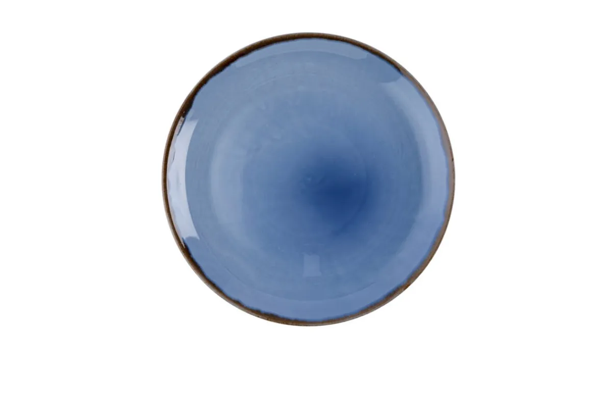 DUDSON Assiette coupe plate rond bleu indigo porcelaine vitrifiée Ø 29 cm Harvest Hot