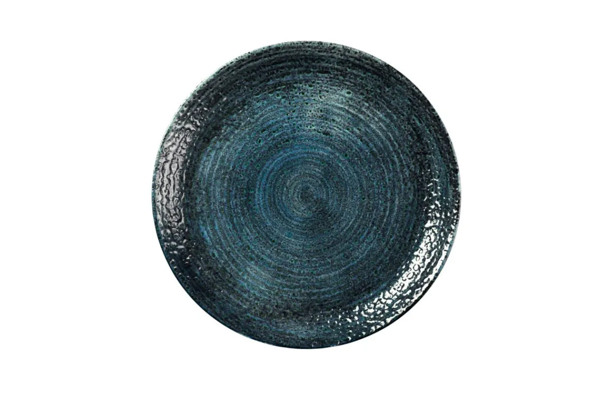 CHURCHILL Assiette coupe plate rond bleu porcelaine vitrifiée Ø 26 cm Chroma Discount