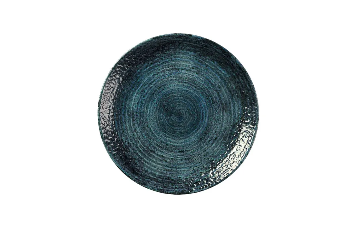 CHURCHILL Assiette coupe plate rond bleu porcelaine vitrifiée Ø 26 cm Chroma Discount