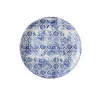 Assiette coupe plate rond bleu porcelaine vitrifiée Ø 26 cm Porto - DUDSON Discount