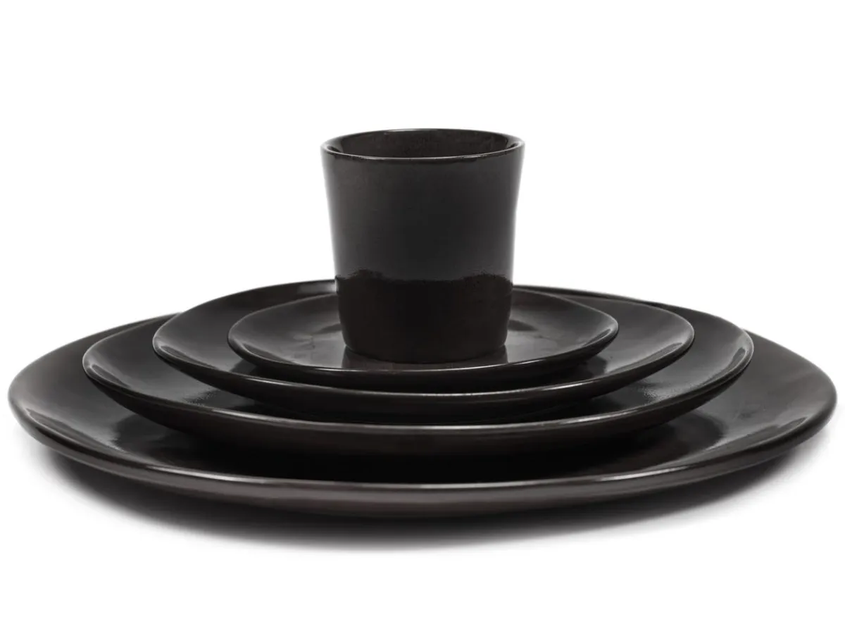 SERAX Assiette coupe plate rond ébène grès émaillé Ø 27 cm La Mère Best