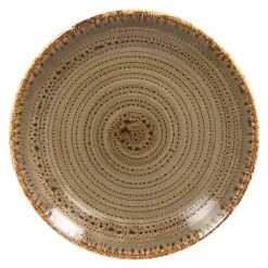 Assiette coupe plate rond brun porcelaine vitrifiée Ø 17,9 cm Twirl - RAK Outlet