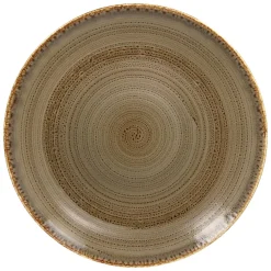 RAK Assiette coupe plate rond brun porcelaine vitrifiée Ø 29,3 cm Twirl New