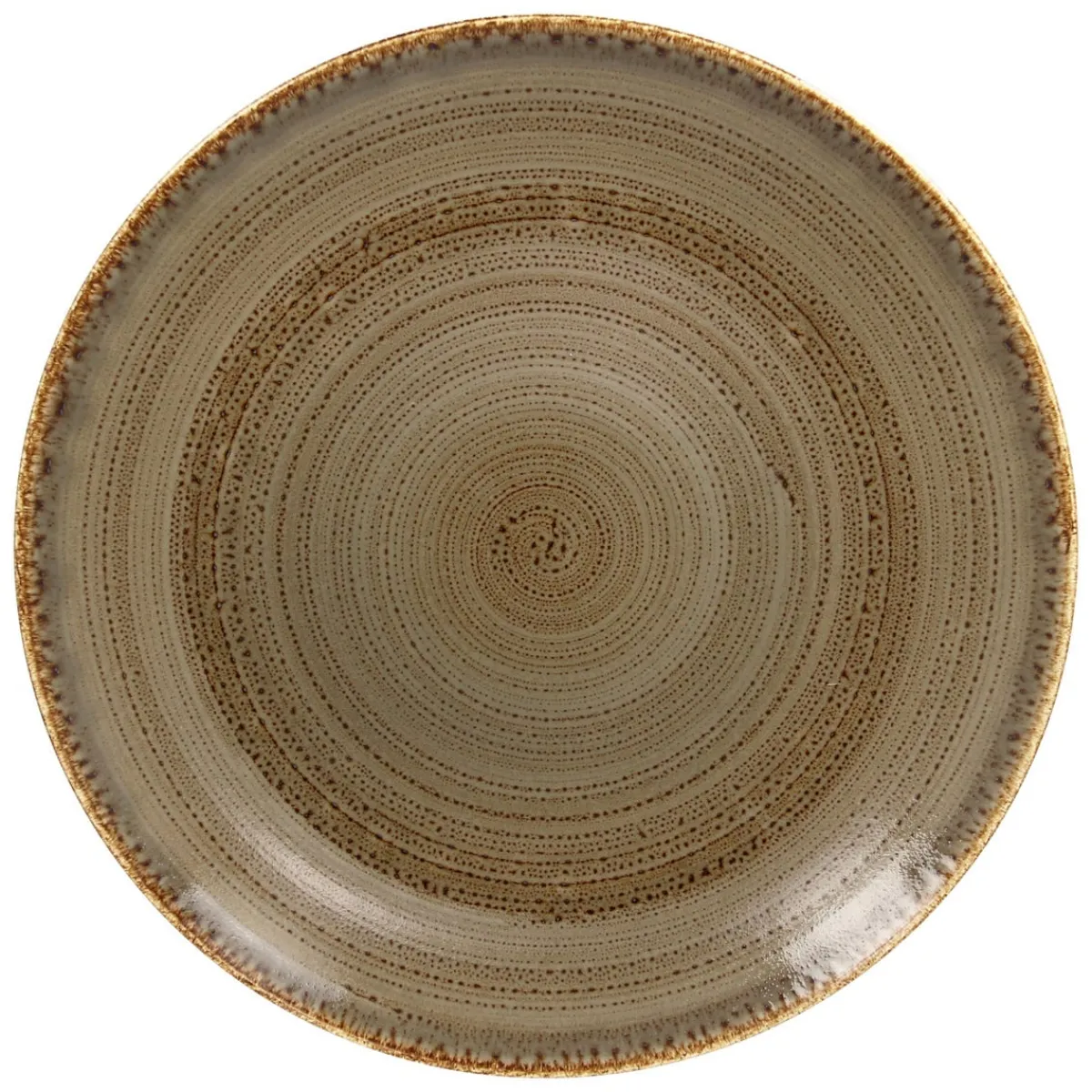 RAK Assiette coupe plate rond brun porcelaine vitrifiée Ø 29,3 cm Twirl New