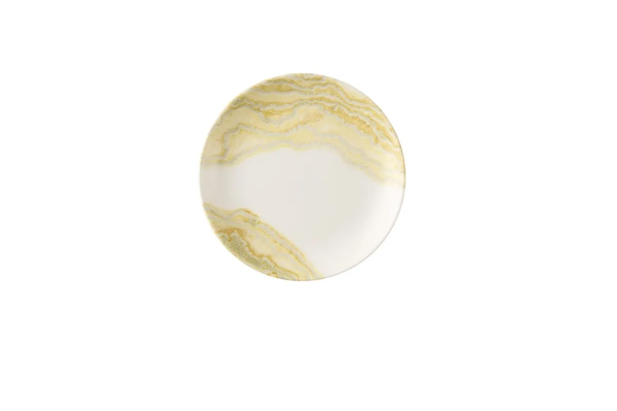 Assiette coupe plate rond Gold porcelaine vitrifiée Ø 16,5 cm Tide - CHURCHILL