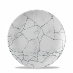 CHURCHILL Assiette coupe plate rond gris porcelaine vitrifiée Ø 21,7 cm Kintsugi Pearl Grey Discount