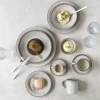 PRO.MUNDI Assiette coupe plate rond gris bleu porcelaine Ø 23,5 cm Serena Outlet