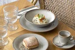 PRO.MUNDI Assiette coupe plate rond gris bleu porcelaine Ø 28,5 cm Serena Sale