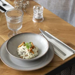 PRO.MUNDI Assiette coupe plate rond gris bleu porcelaine Ø 18,5 cm Serena