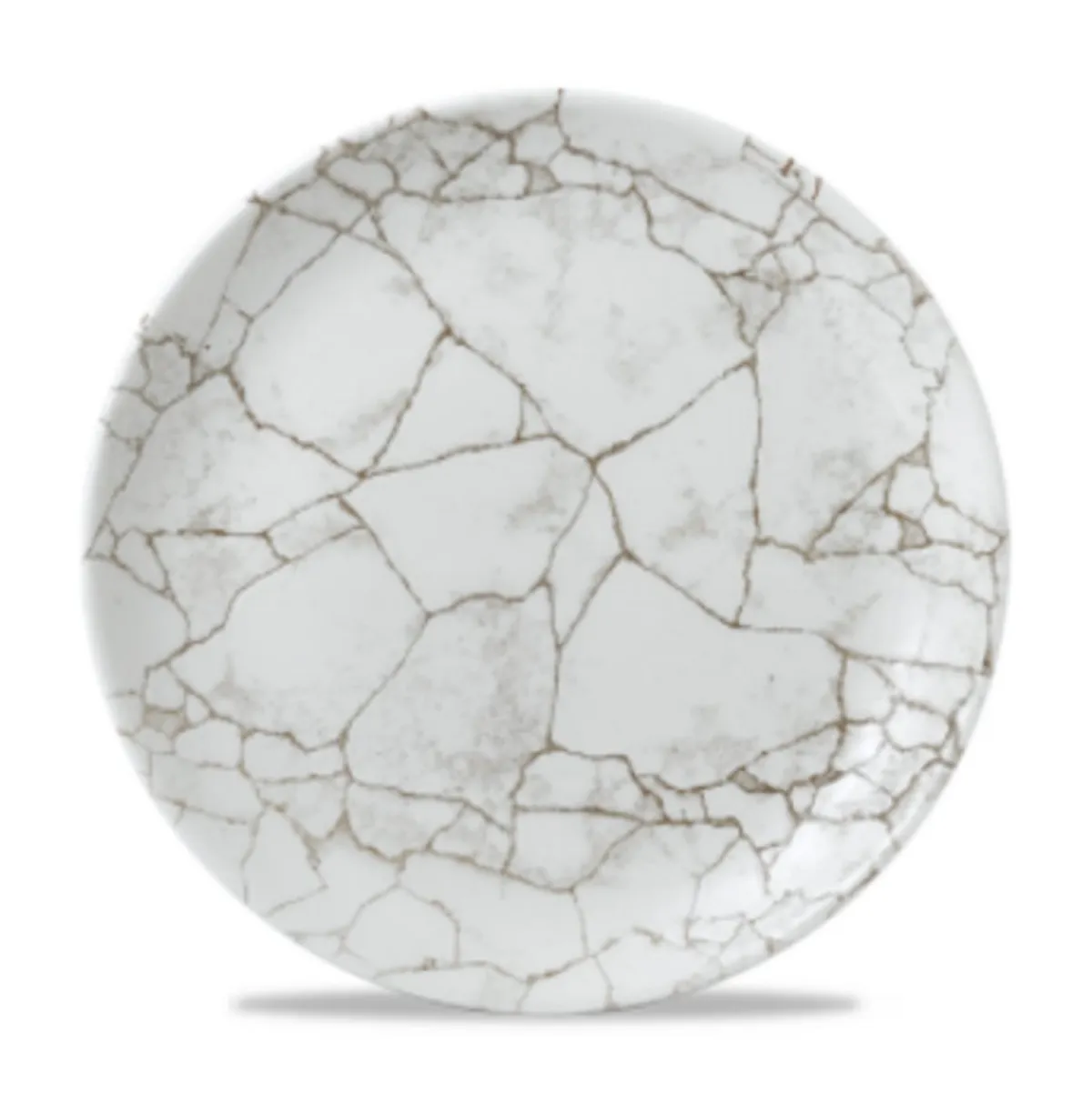 CHURCHILL Assiette coupe plate rond gris porcelaine vitrifiée Ø 26 cm Kintsugi Agate Grey Hot