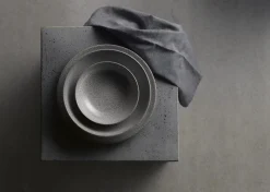 Assiette coupe plate rond gris porcelaine vitrifiée Ø 26 cm Evo Origins - DUDSON