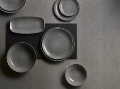 Assiette coupe plate rond gris porcelaine vitrifiée Ø 26 cm Evo Origins - DUDSON