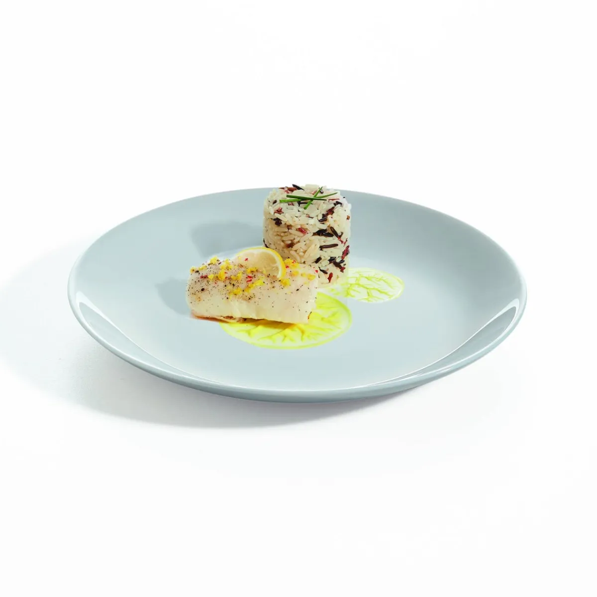 Assiette coupe plate rond gris verre opal Ø 25 cm Diwali - LUMINARC