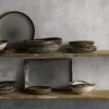 Assiette coupe plate rond gris porcelaine vitrifiée Ø 21,7 cm Harvest - DUDSON New