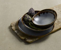 Assiette coupe plate rond gris porcelaine vitrifiée Ø 21,7 cm Harvest - DUDSON New