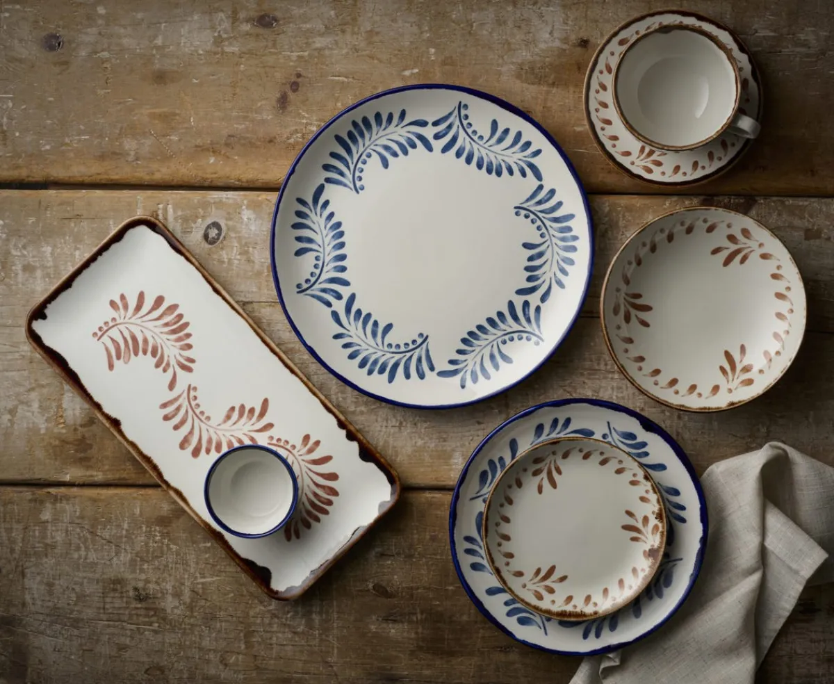 Assiette coupe plate rond Ink porcelaine vitrifiée Ø 29 cm Harvest Mediterranean - DUDSON Outlet