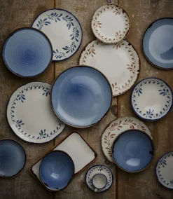 Assiette coupe plate rond Ink porcelaine vitrifiée Ø 26 cm Harvest Mediterranean - DUDSON Online