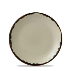 Assiette coupe plate rond Linen porcelaine vitrifiée Ø 16,5 cm Harvest - DUDSON Sale