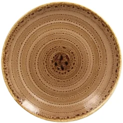 RAK Assiette coupe plate rond marron porcelaine vitrifiée Ø 17,9 cm Twirl