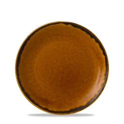 Assiette coupe plate rond marron porcelaine vitrifiée Ø 16,5 cm Harvest - DUDSON Outlet