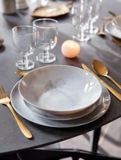 Assiette coupe plate rond marbre gris verre opal Ø 25 cm Diwali - LUMINARC Clearance