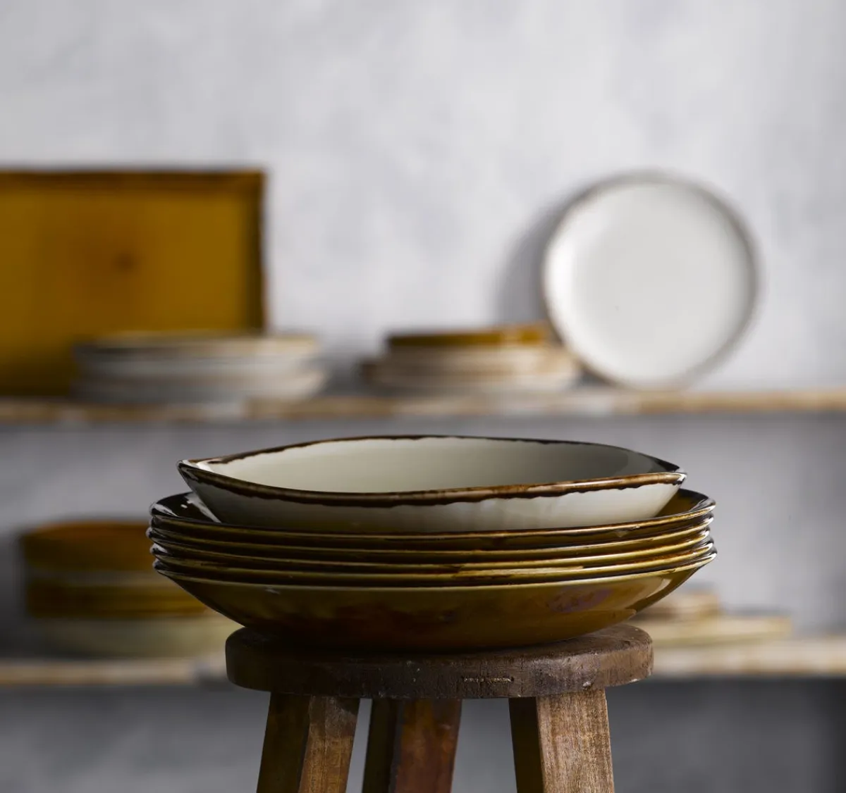 Assiette coupe plate rond marron porcelaine vitrifiée Ø 26 cm Harvest - DUDSON Hot
