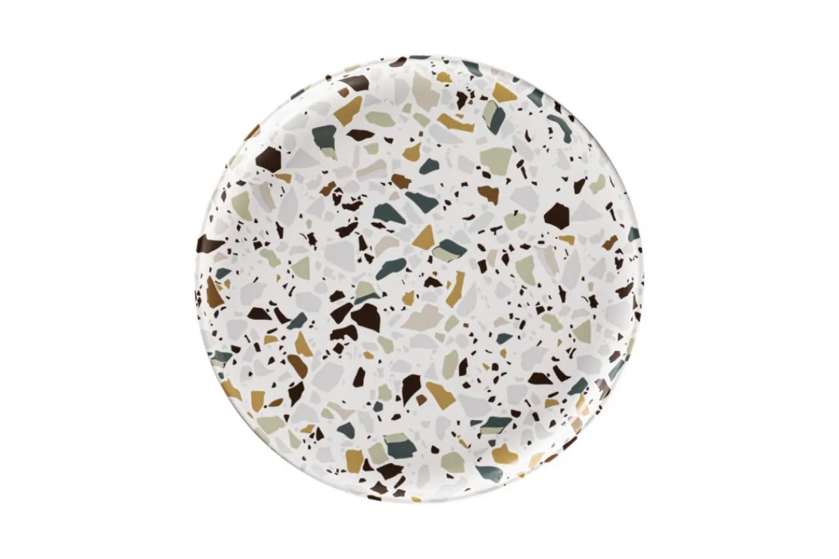 Assiette coupe plate rond multicolore porcelaine Ø 23,6 cm Kerrazzo - RAK Clearance