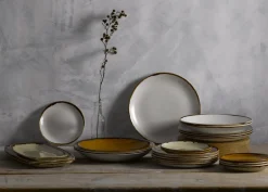 Assiette coupe plate rond Natural porcelaine vitrifiée Ø 21,7 cm Harvest - DUDSON Discount