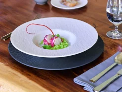 VILLEROY & BOCH Assiette coupe plate rond noir porcelaine Ø 21 cm The Rock Sale