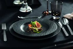VILLEROY & BOCH Assiette coupe plate rond noir porcelaine Ø 21 cm The Rock Sale